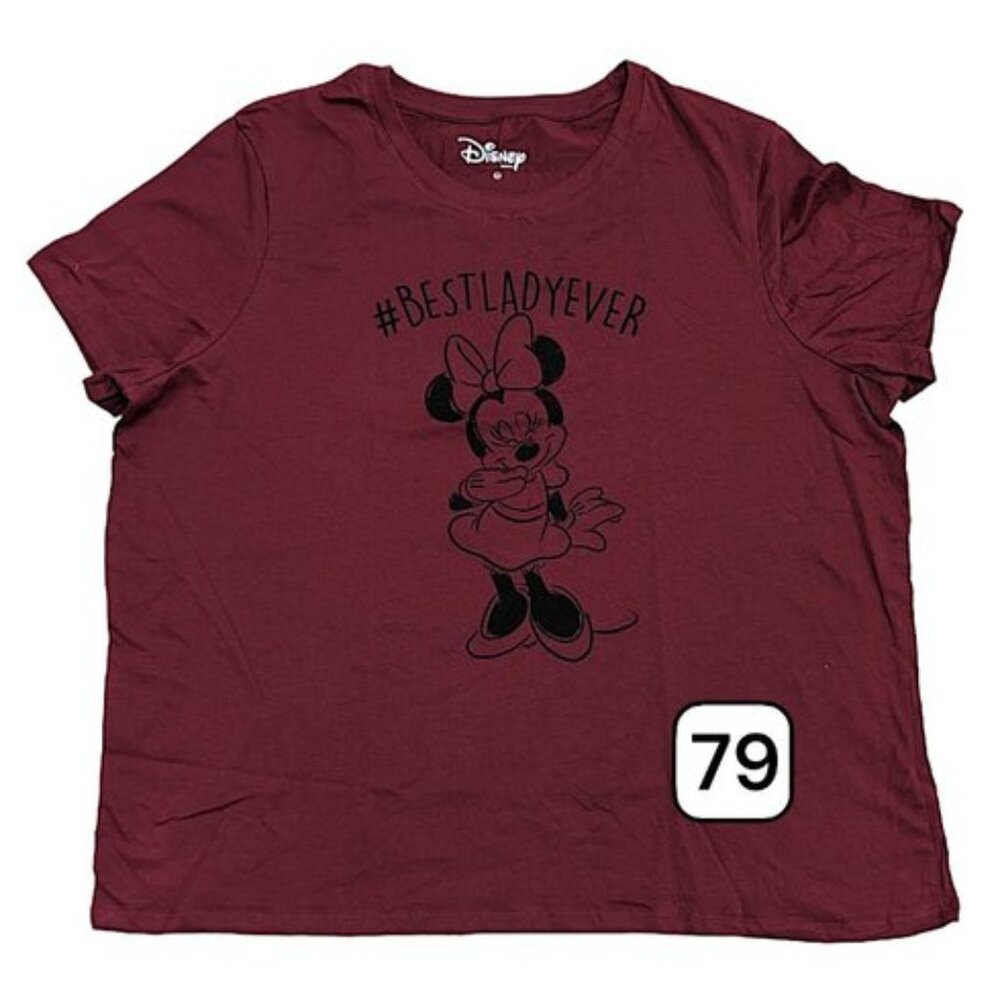 Minnie Mouse Women's Maroon Disney T-Shirt Playful & Stylish Tee for Disney Fans